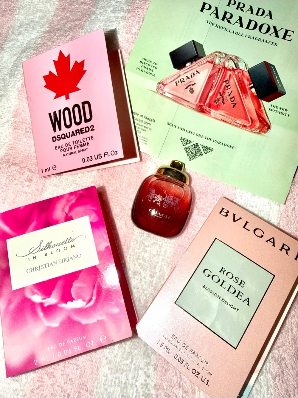 Various fragrances goody sample bag.